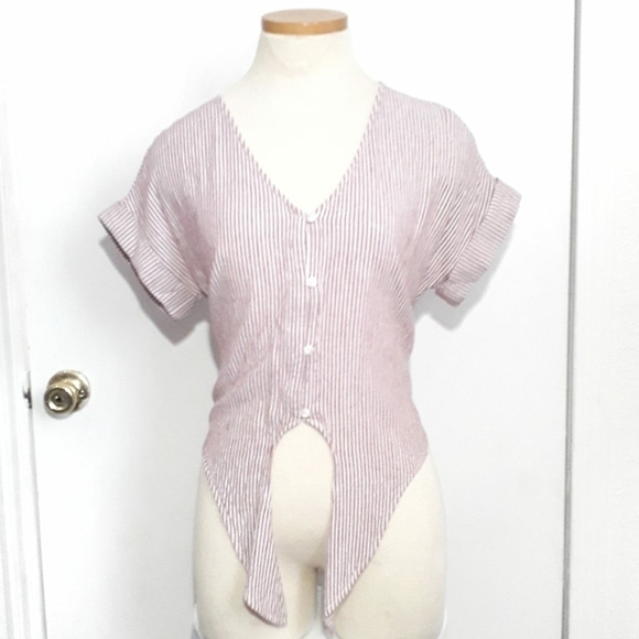 Anthropologie Cloth & Stone | Linen Front Tie Top - Picture 6 of 14